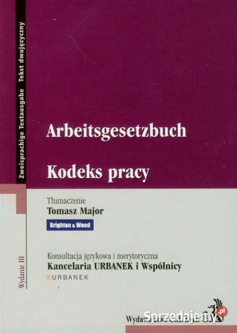 Kodeks pracy Arbeitsgesetzbuch wydanie Warszawa