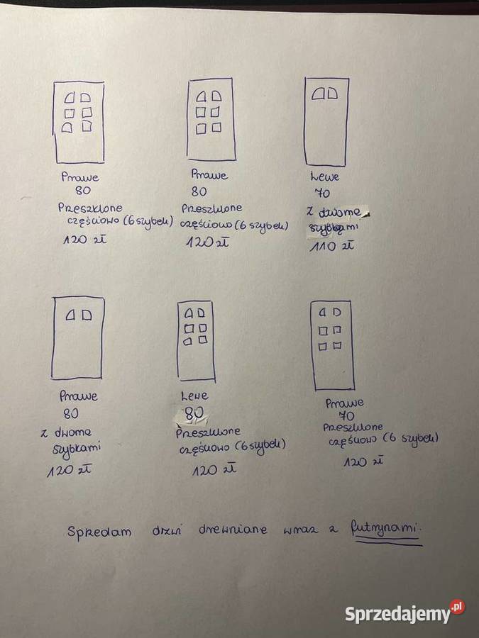 Drzwi drewniane wewnętrzne Dom i Ogród Koźminek sprzedam