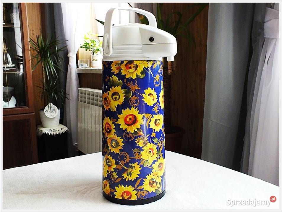 Duży termos z pompką 15l w kwiaty zabytek PRL Żary