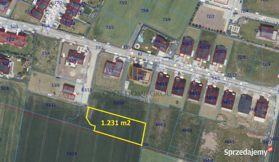Tyniec Mały działka budowlana 1231 m2 media