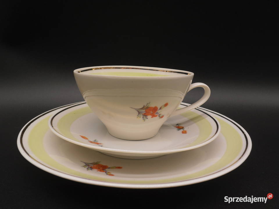 Zestaw śniadaniowy trio z porcelany Lichte Raszków sprzedam