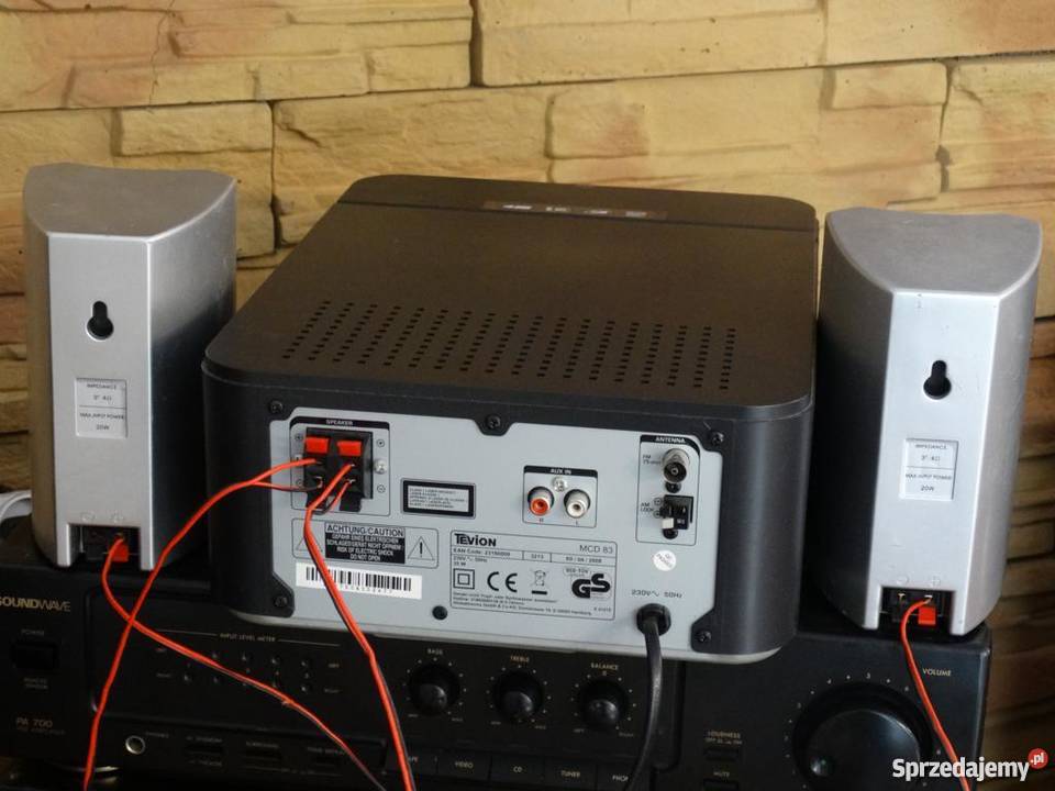Wieża audio Tevion z kolumnami USB SD mp3 Jasło
