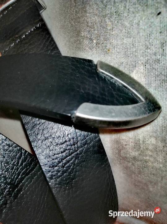 Piękny SkÓRZANY pasek SkÓRA NAtURALNA S unisex czarny Leszno