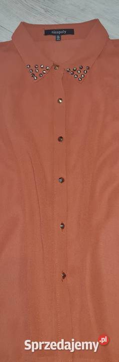 Bluzka damska dłuższy tył ćwieki 38M Bez wzoru