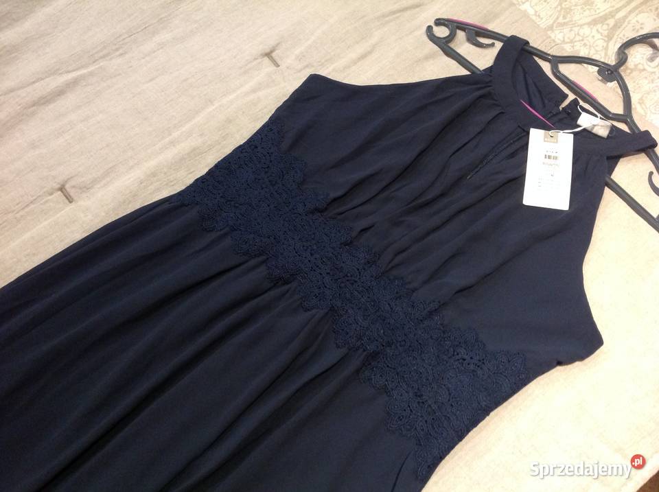 Granatowa Sukienka Okolicznościowa VILA r M Nowa Nowa Sól