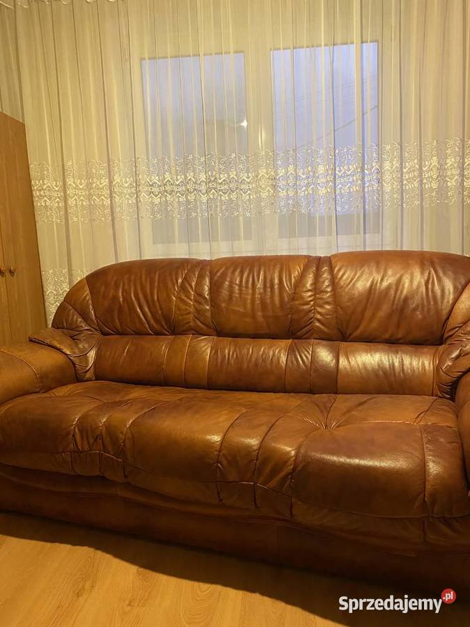 Kanapa skórzana z funkcją spania