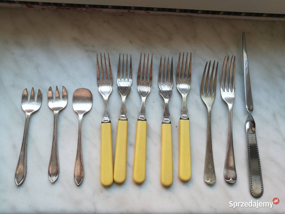 Komplet sztućce stare bakelit