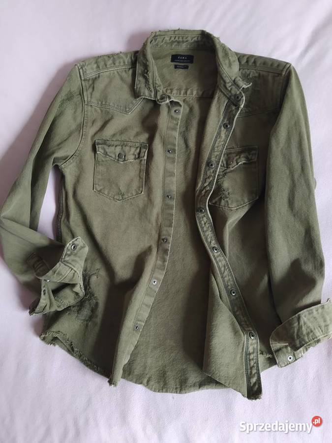 Zara koszula jeansowa ML khaki podkarpackie Rzeszów