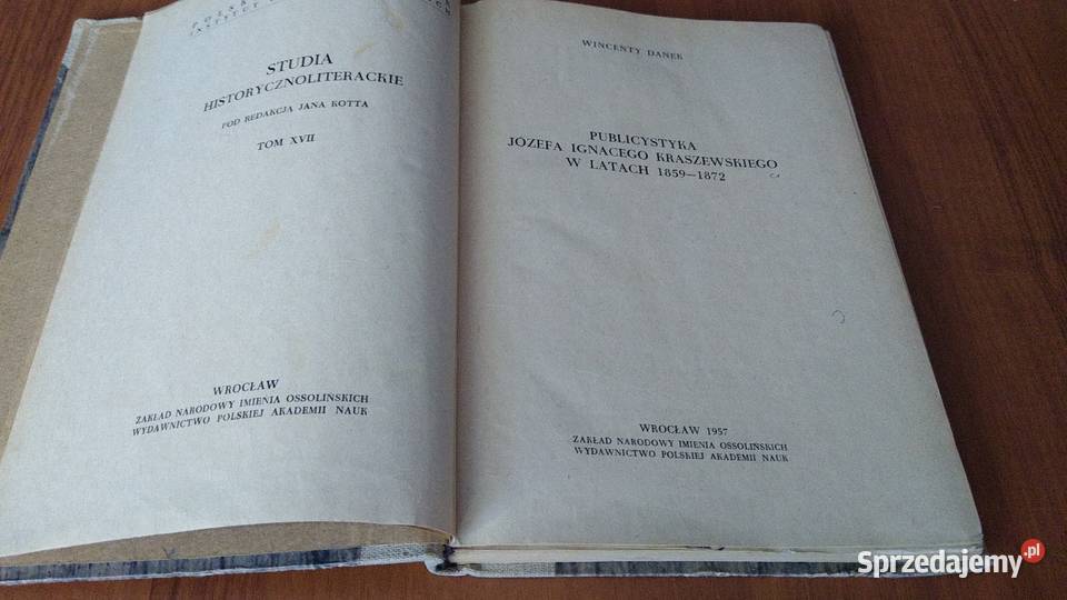 Publicystyka Józefa Ignacego Kraszewskiego w twarda pomorskie Gdańsk sprzedam