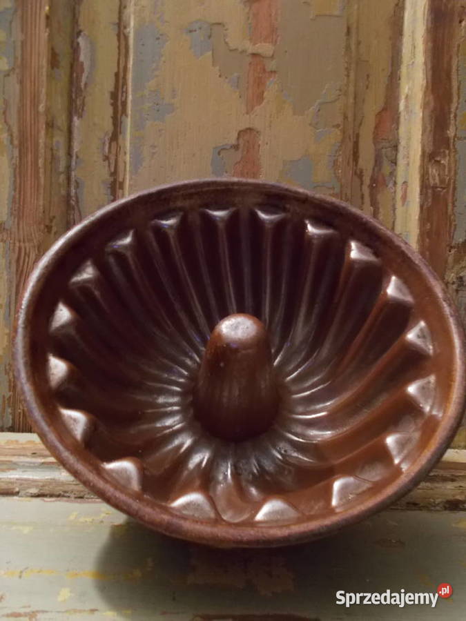 Stara Ceramiczna Forma do Babki Kamionka Bochnia