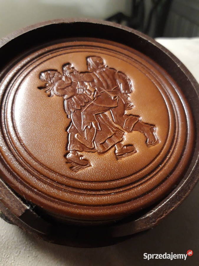 podkładki skórzane pod szklanki w pudełku Warszawa