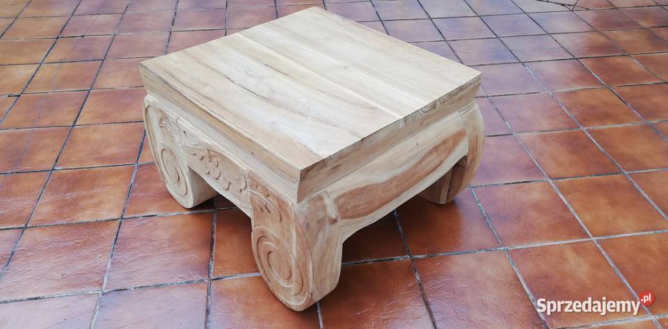Stolik drewniany rzeźbiony kawowy loft indyjski mazowieckie Garwolin