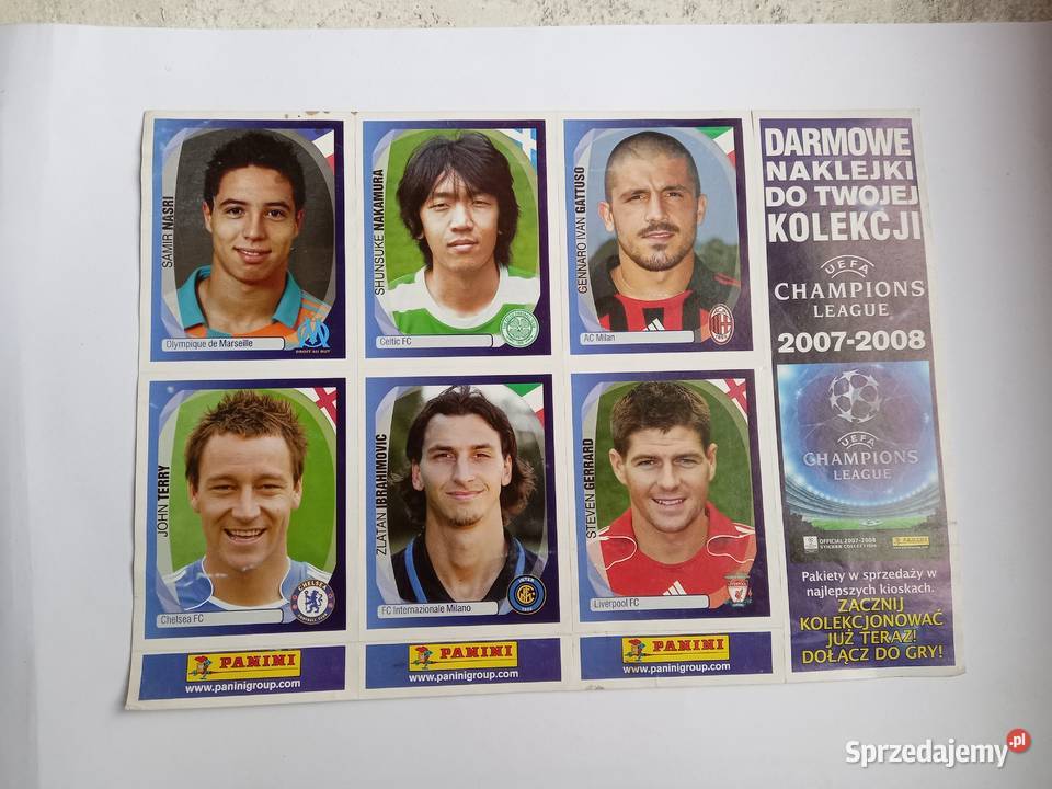 Panini Champions League 20072008 Arkusz Uncut Łomża