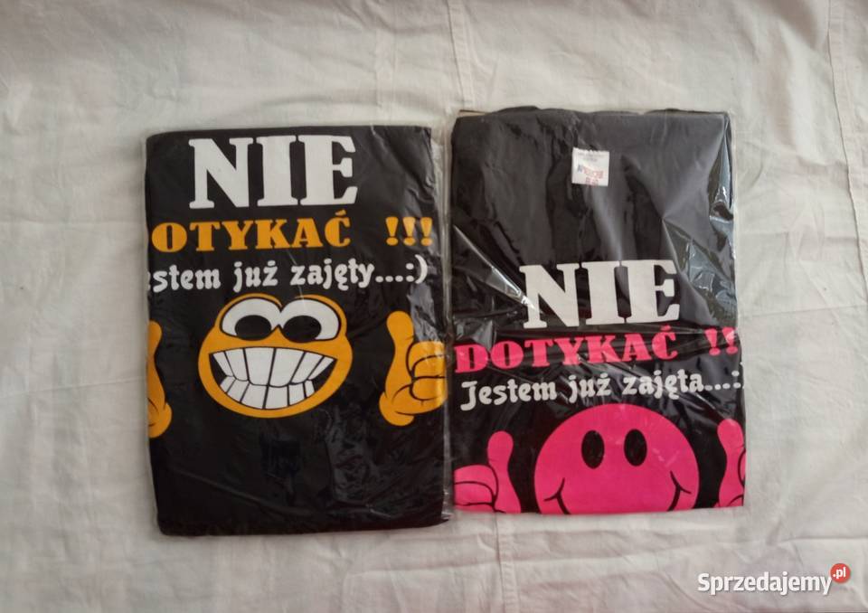 dwie koszulki Tshirt z napisami L i M