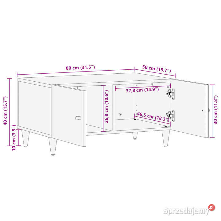 Stolik kawowy 80x50x40 lite drewno mango mazowieckie Warszawa
