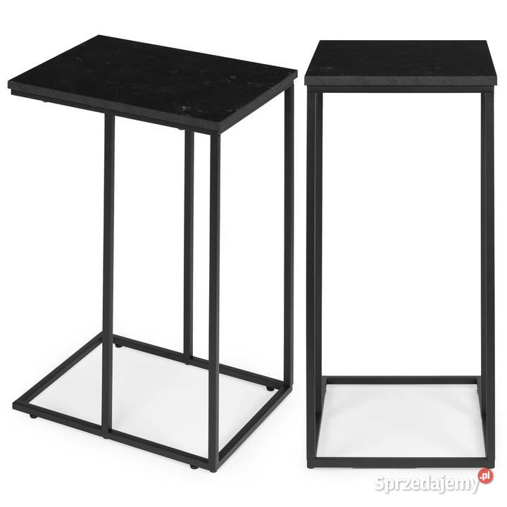 Stolik boczny pod laptopa kawowy w kształcie