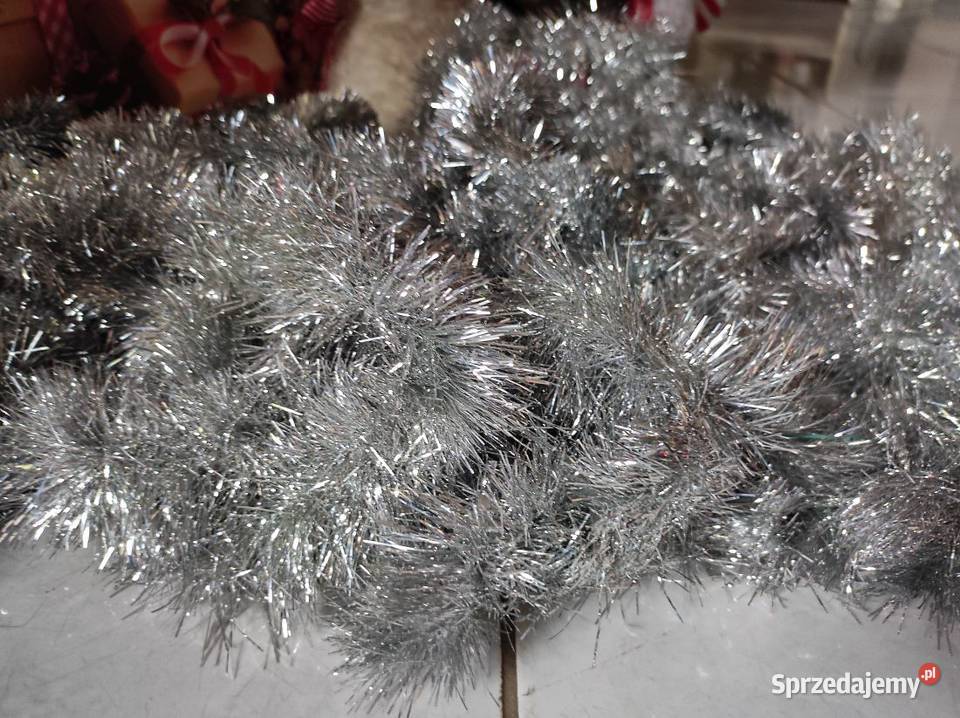 długi łańcuch choinkowy srebrny błyszczący Kielce sprzedam
