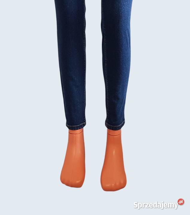 Damskie granatowe bawełniane spodnie rurki Chrzanów