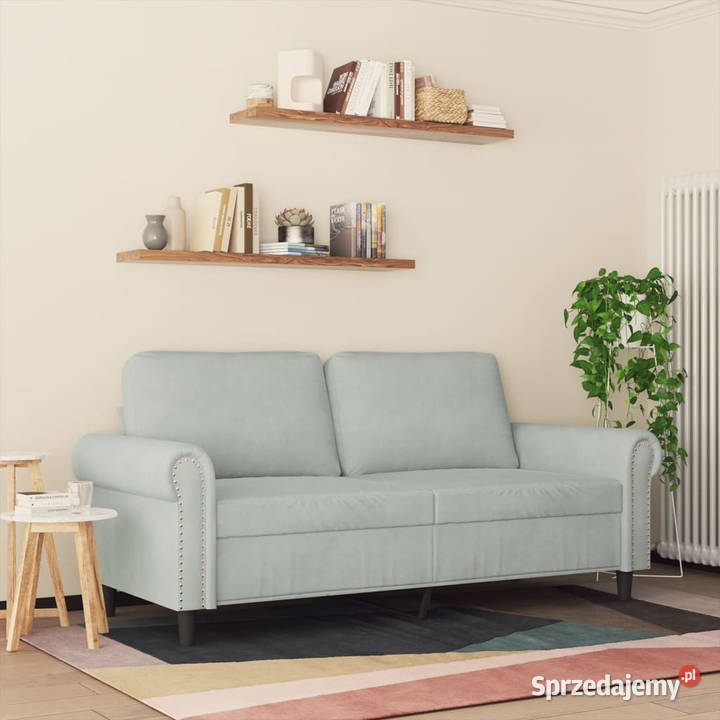 Sofa 2osobowa jasnoszara 140 tapicerowana Warszawa sprzedam