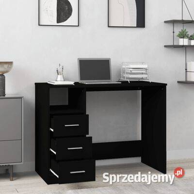 vidaXL Biurko z szufladami czarne 102x50x76 Warszawa