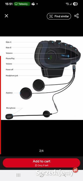 Intercom V8 do motocykla NFC Bluetooth