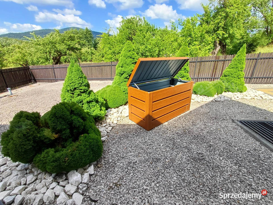 Skrzynia ogrodowa metalowa 150x60x70 złoty dąb Nowy Sącz sprzedam