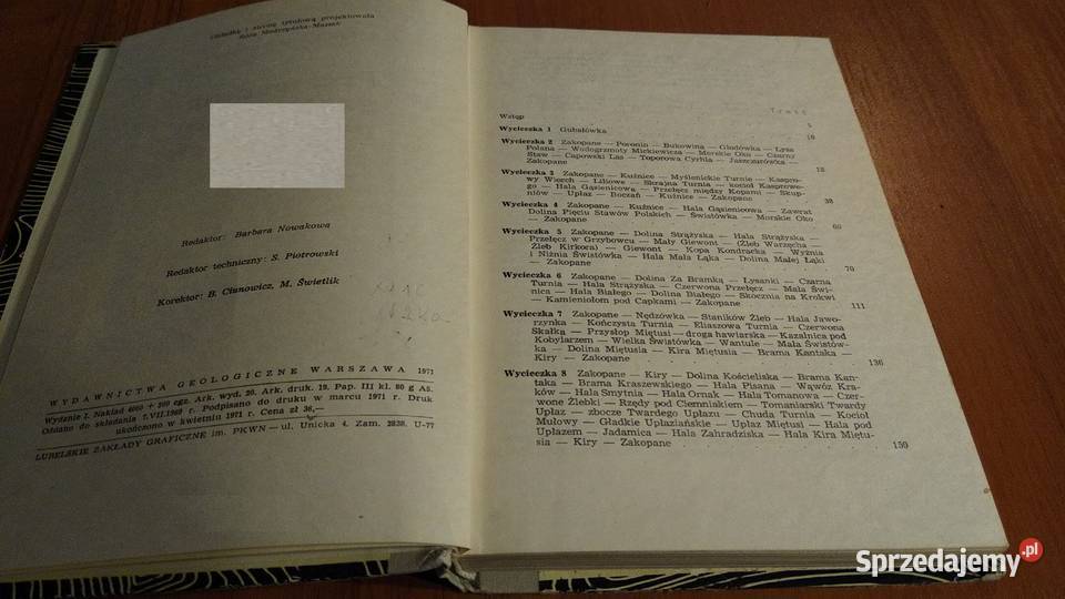Przewodnik geologiczny Tatrach Zbigniew Kotański geografia, geologia, turystyka Gdańsk