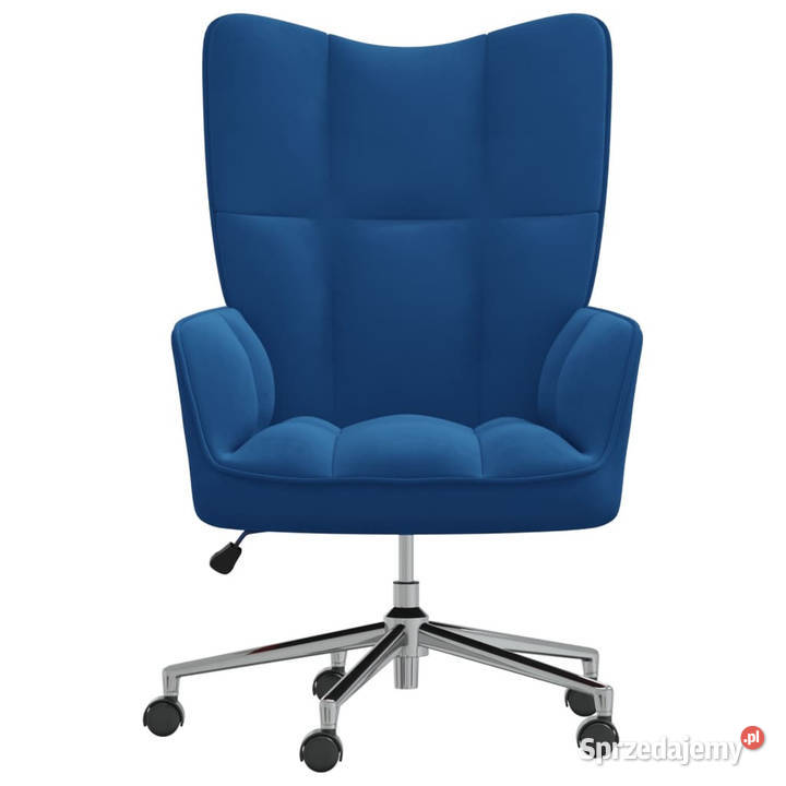 Fotel niebieski obity aksamitem WM328171 Warszawa