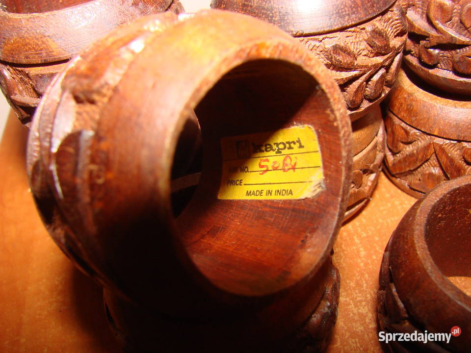 indyjskie drewniane pierścienie na serwetki Pozostałe pomorskie Pruszcz Gdański