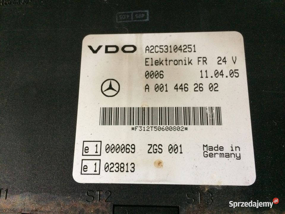 Sterownik VDO Actros MP2 0014462602 A2C53104251 Pozostałe Maszewo