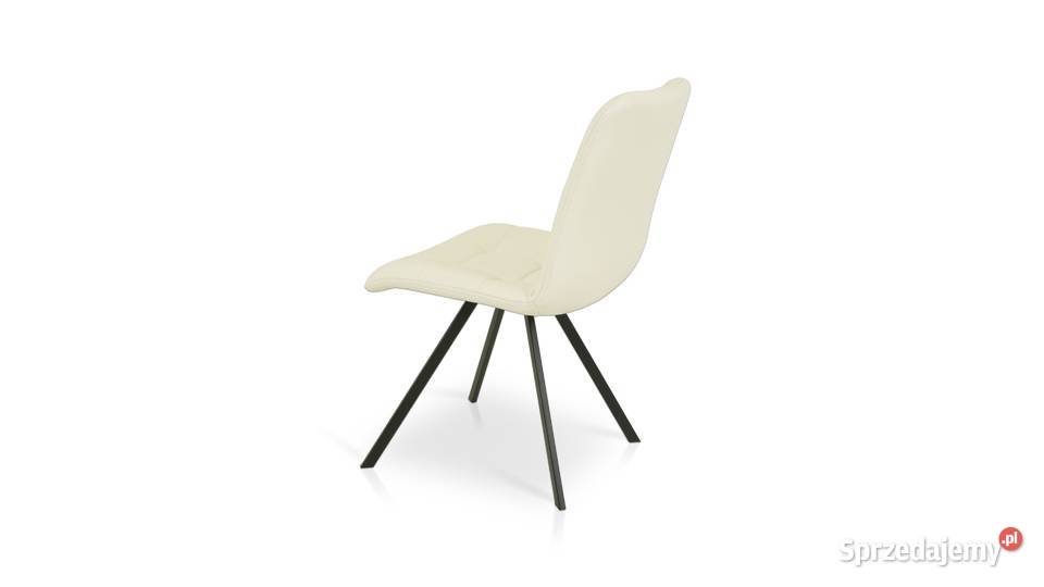 Krzesło Axel pikowane w kremowej skórze 48cm Toruń sprzedam