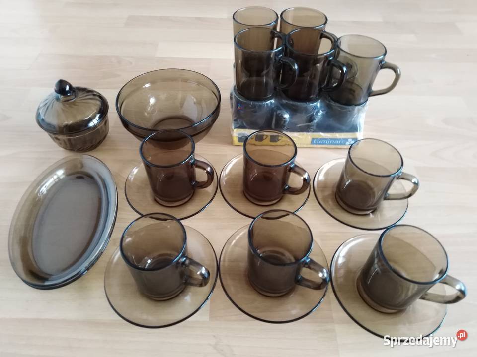 Zestaw naczyń Arcoroc przydymiony 27 elementów Lębork