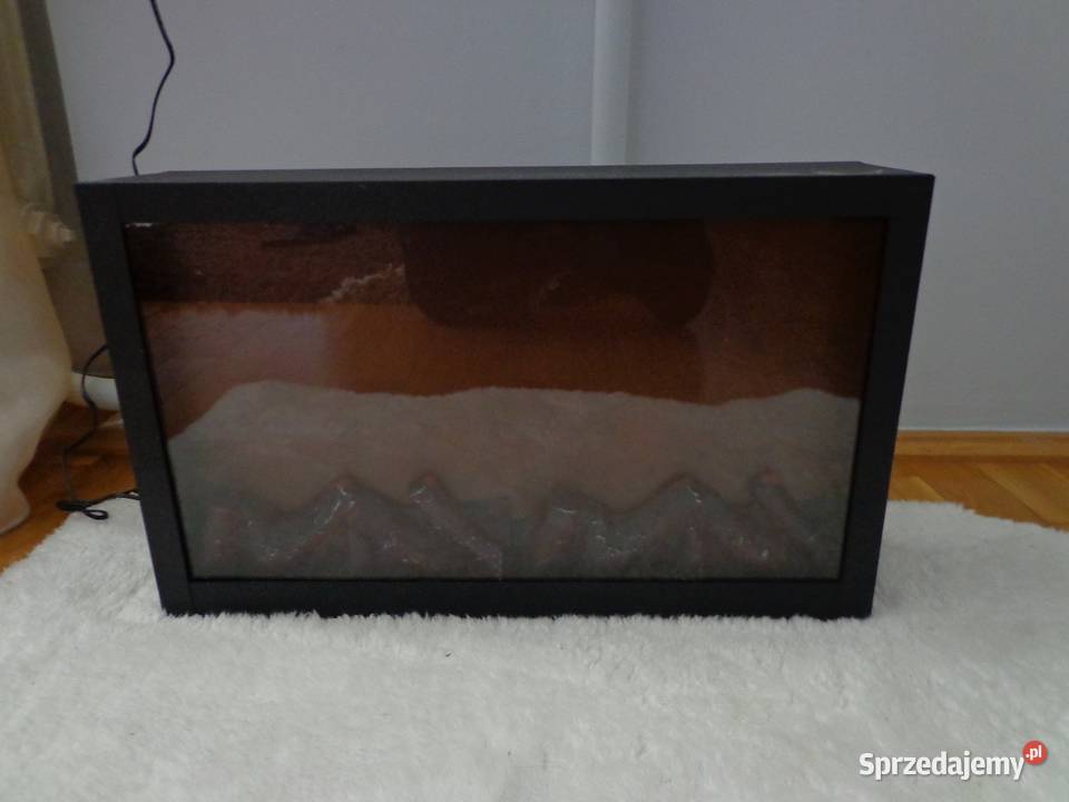 Kominek Elektryczny imitacja ognia LED nagranie czarny Puławy