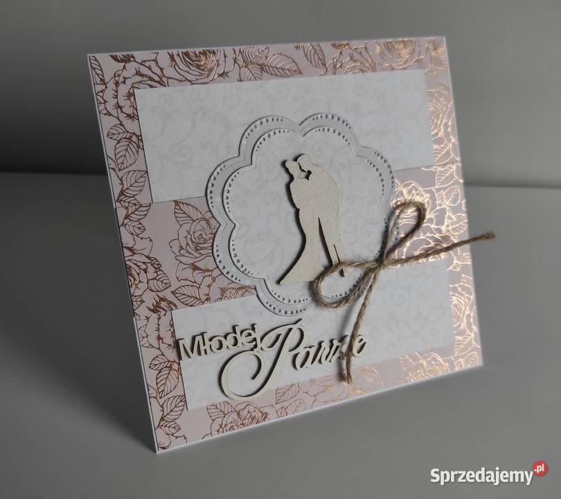 Kartka ręcznie robiona na Ślub złote róże Łódź sprzedam