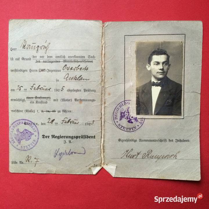 1228 Prawo jazdy Kurt Rauprich zachodniopomorskie Szczecin