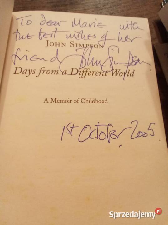 Days from a different world a memoir of mazowieckie Warszawa sprzedam