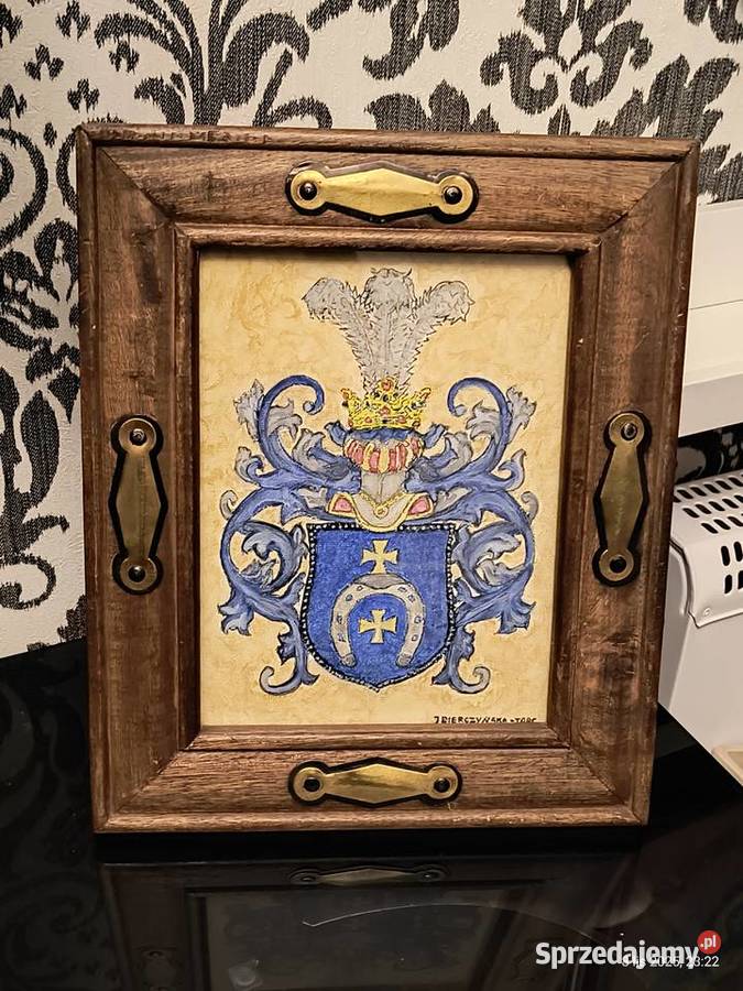 Polski herb szlachecki akwarela na płótnie w Pozostałe Ruda Śląska sprzedam