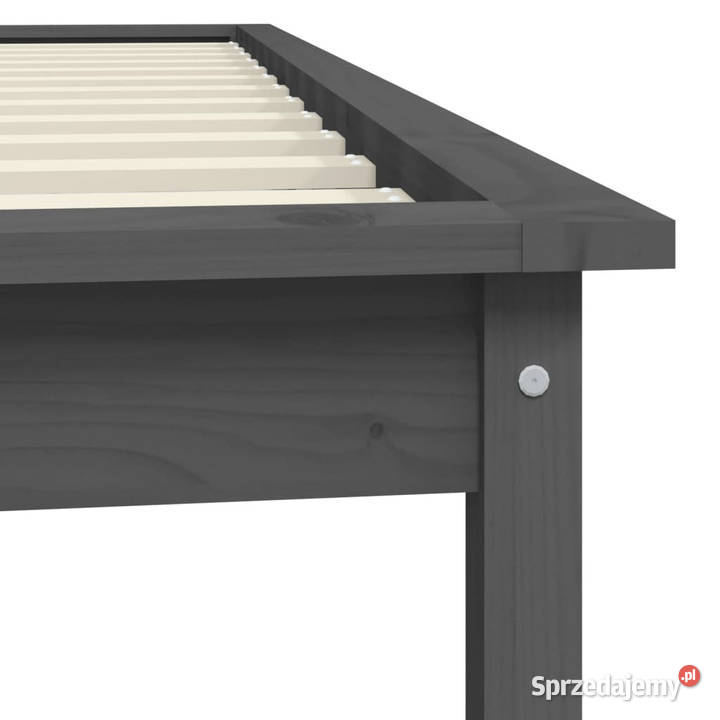 Rama łóżka szara lite drewno sosnowe 100 x 200 Warszawa