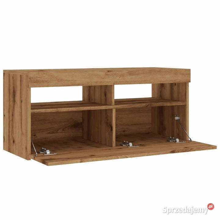 Szafka pod TV z oświetleniem LED dąb artisan Warszawa