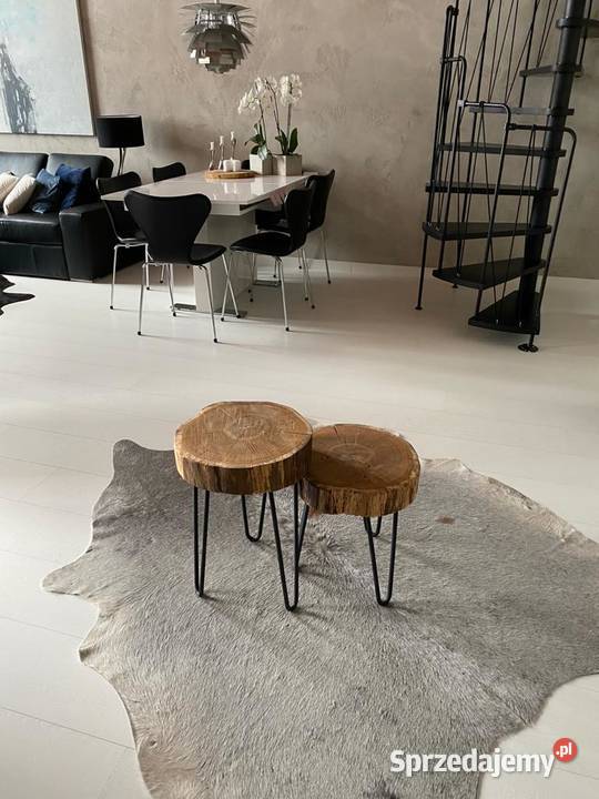 Stolik kawowy zestaw plaster dębu loft Długołęka