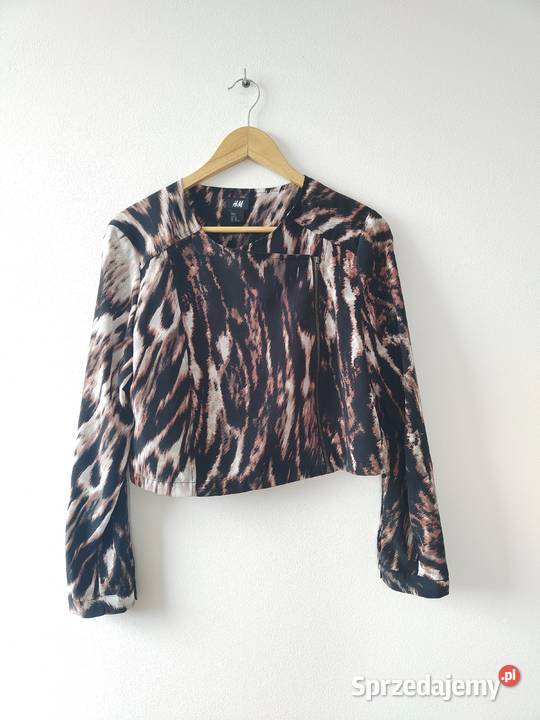 Żakiet Zwierzęcy wzór Tygrys HM Zamek Zip 40 H&M Jasło