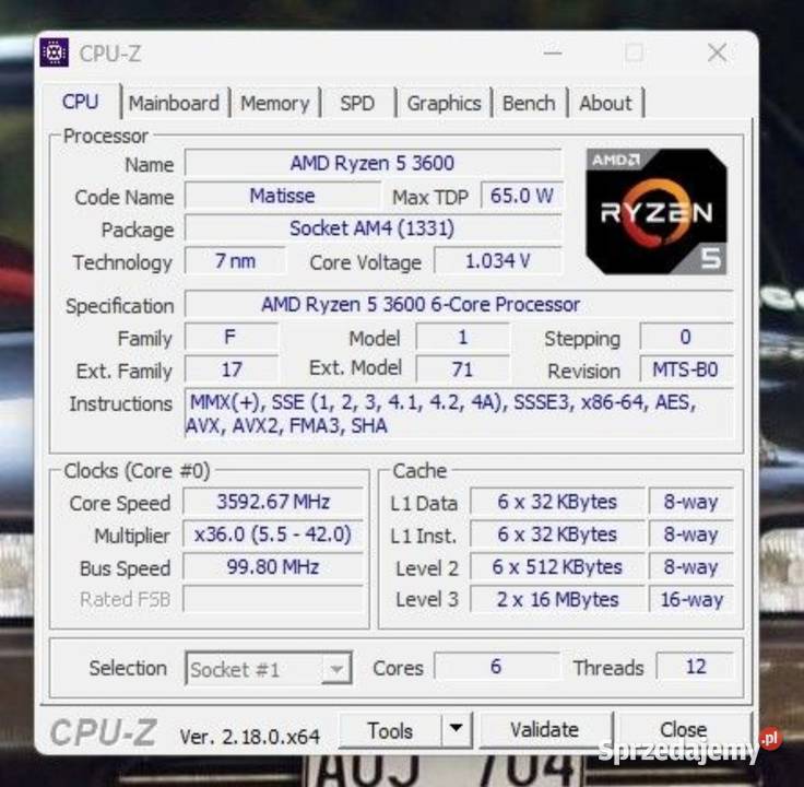 Komputer gamingowy Ryzen 5 3600 RTX 2060 12GB