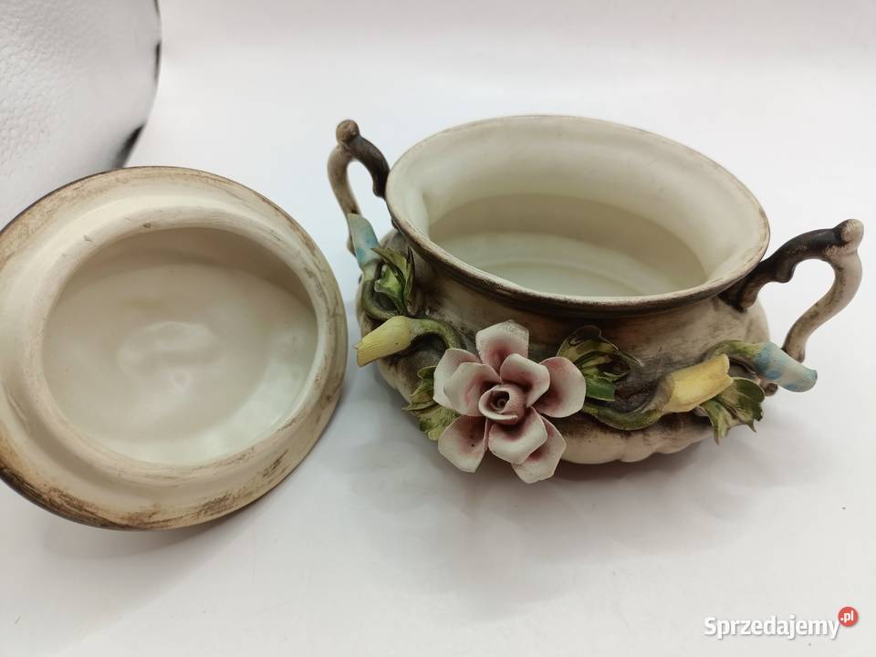 Porcelana włoska cukiernica ręcznie nakładane Zamość
