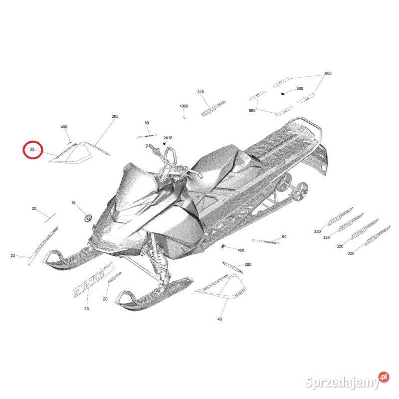 Naklejka prawa Skidoo Summit SP 516007612 skuter Nowy Sącz sprzedam