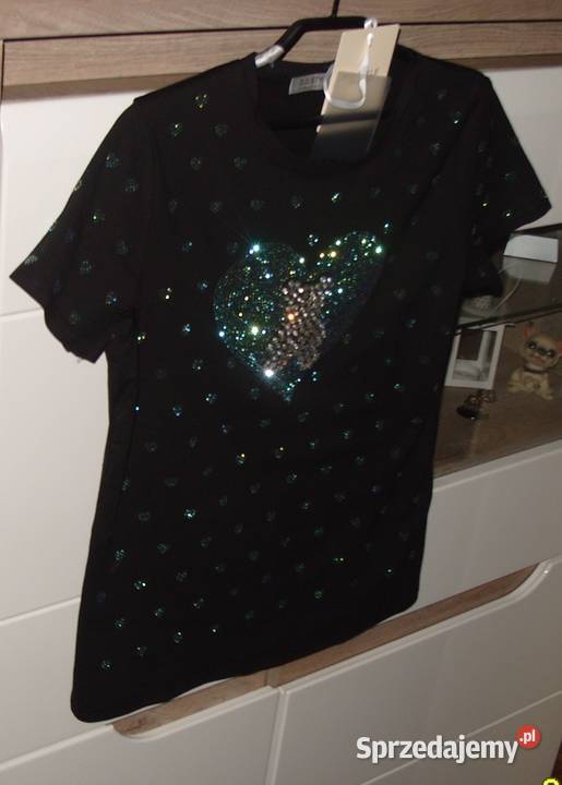 NOWA bluzka Tshirt z MISIEM SERCE cyrkonie r SM Rawicz