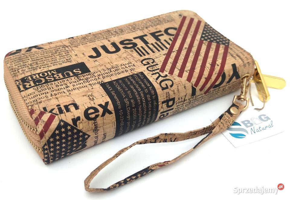 Portfel korkowy duży podwójny korek naturalny Chełmek