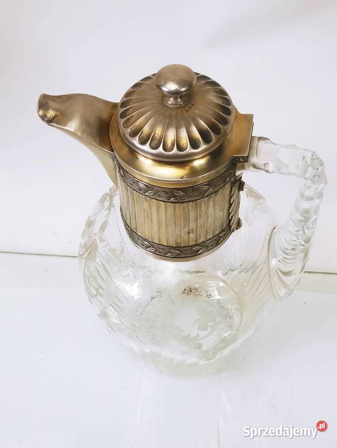 Dzbanek na Wino Srebro pr 950 Karafka Kryształ Antyki Nowa Sól