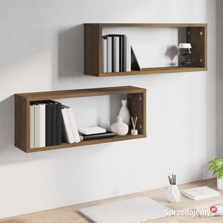 Półki ścienne 2 brązowy dąb 60x15x23 WM815930 Półki Warszawa