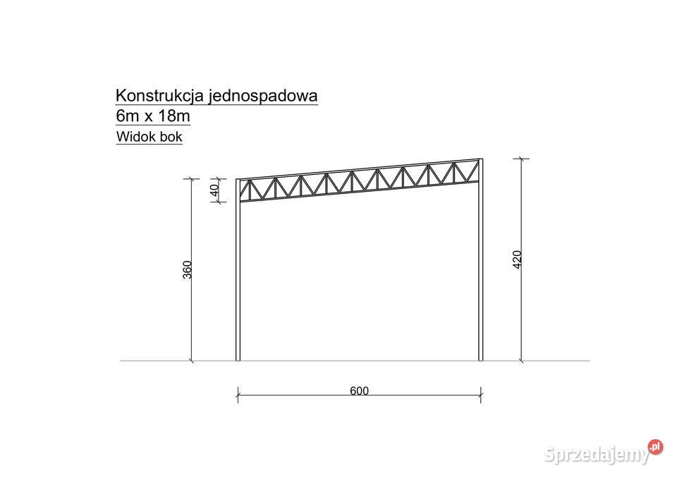Konstrukcja Stalowa 6x18 m Wiata Magazyn Garaż Magazynowanie Rawa Mazowiecka