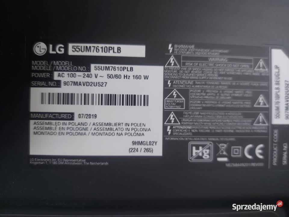 SPRZEDAM INTELIGĘTNY TV 55 LG 55UM7610PLB4K Połczyn-Zdrój sprzedam